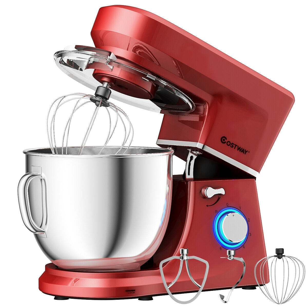 7.5 Qt Tilt-Head Stand Mixer with Dough Hook-RedÂ