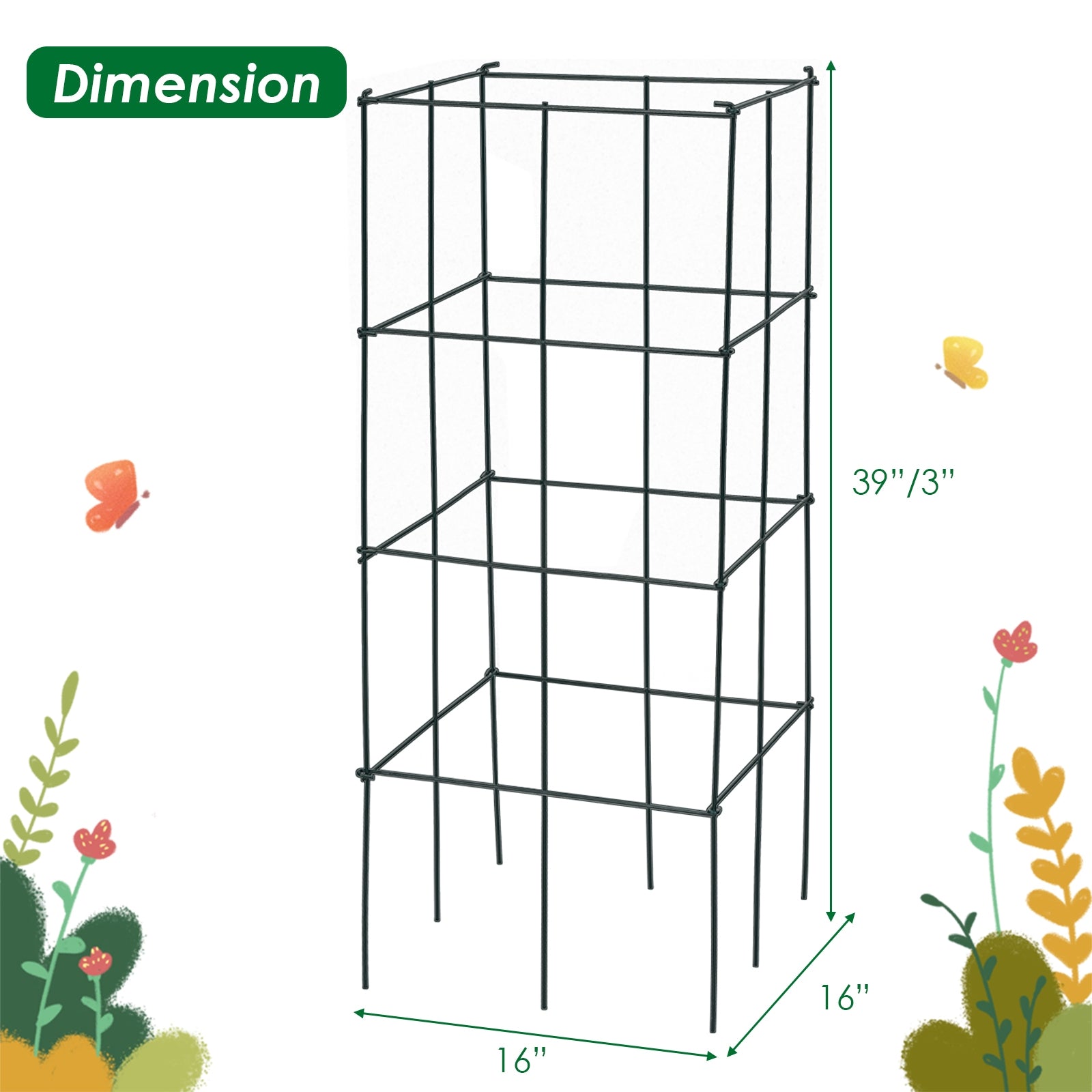 4 Pack Garden Trellis for Climbing Plants for Flower VegetableÂ