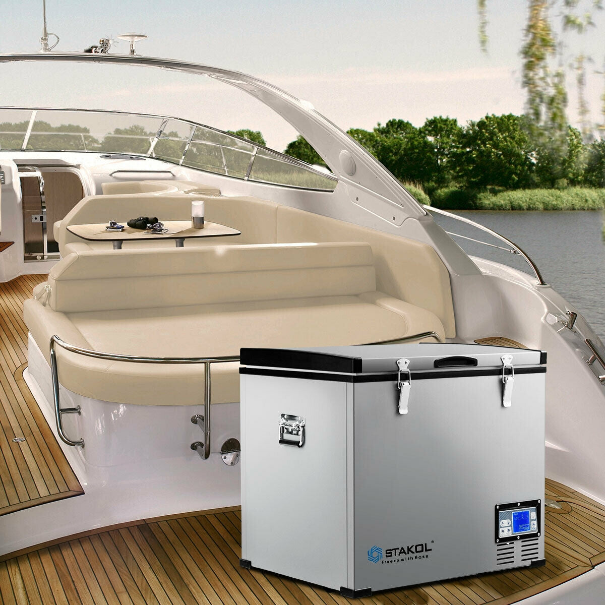 63-Quart Portable Compressor Camping Electric Car CoolerÂ