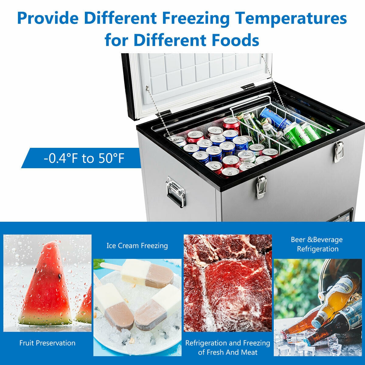 63-Quart Portable Compressor Camping Electric Car CoolerÂ