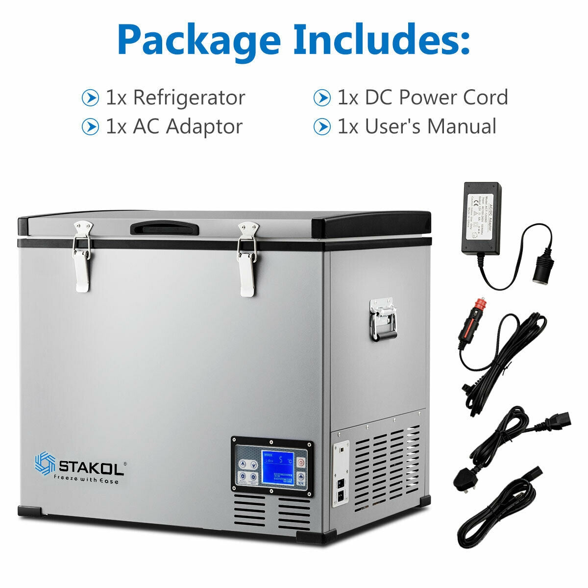 63-Quart Portable Compressor Camping Electric Car CoolerÂ