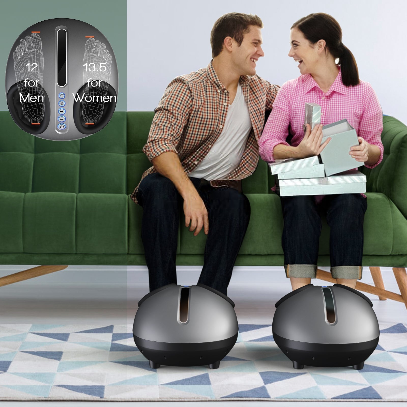 Heat Air Kneading Plantar Shiatsu Therapy Foot Massager-BlackÂ