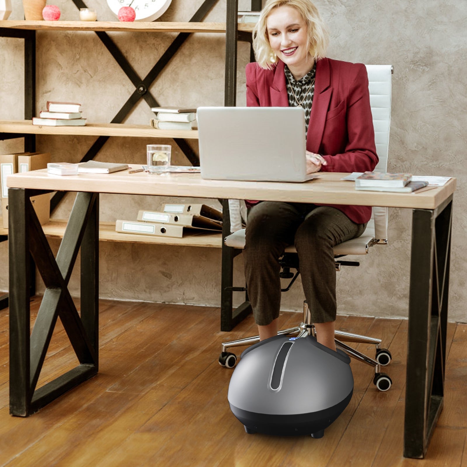 Heat Air Kneading Plantar Shiatsu Therapy Foot Massager-BlackÂ