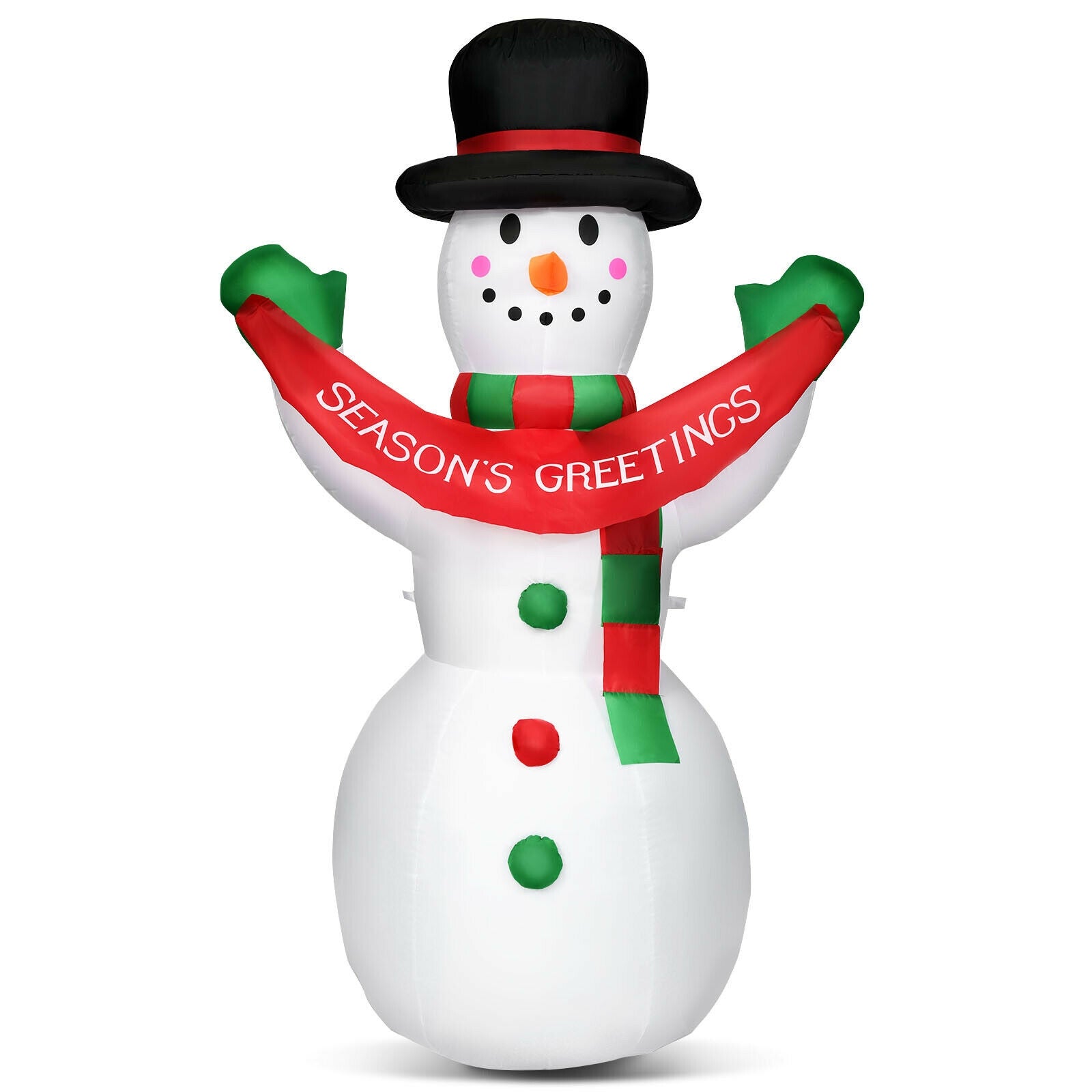 6 Feet Inflatable Christmas Snowman with LED Lights Blow Up Outdoor Yard DecorationÂ