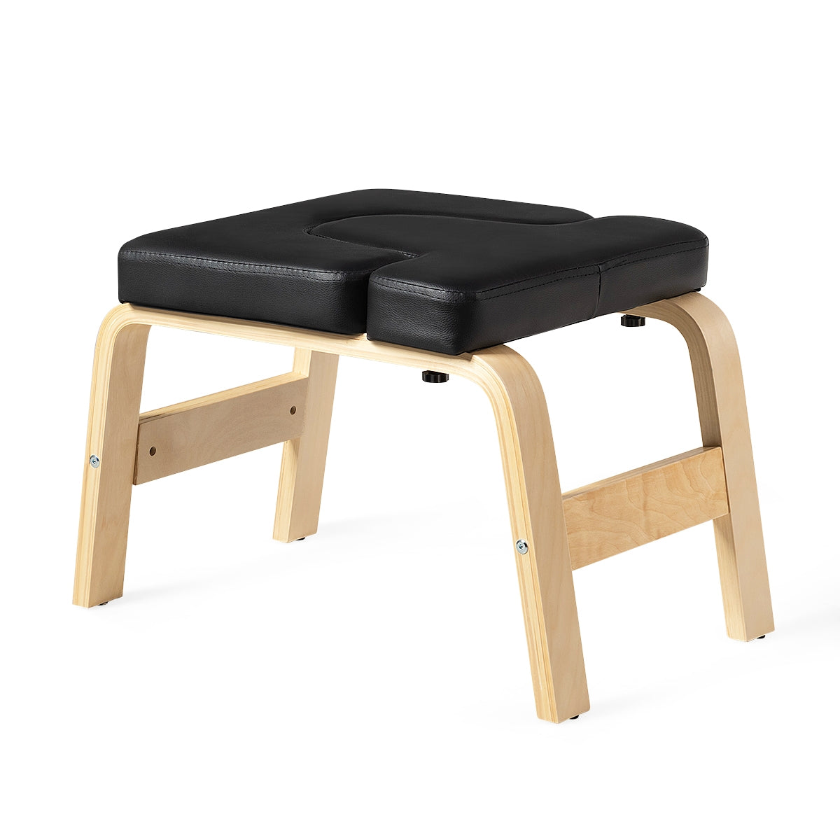 Yoga Headstand Wood Stool with PVC Pads-BlackÂ