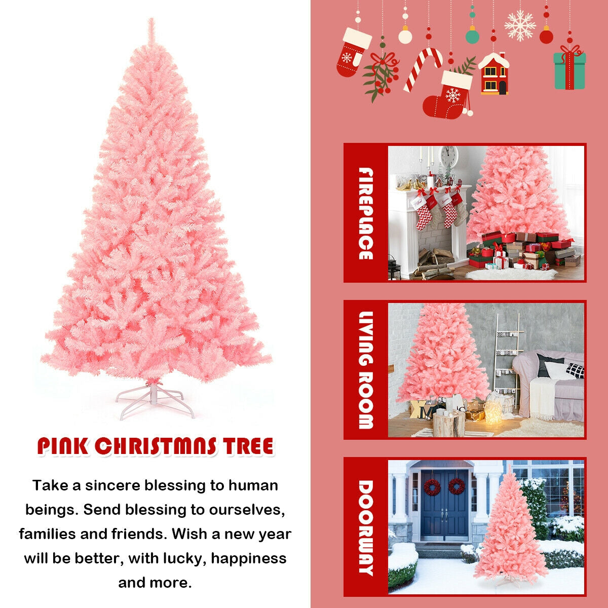 7.5 Feet Hinged Artificial Christmas Tree Full Fir TreeÂ