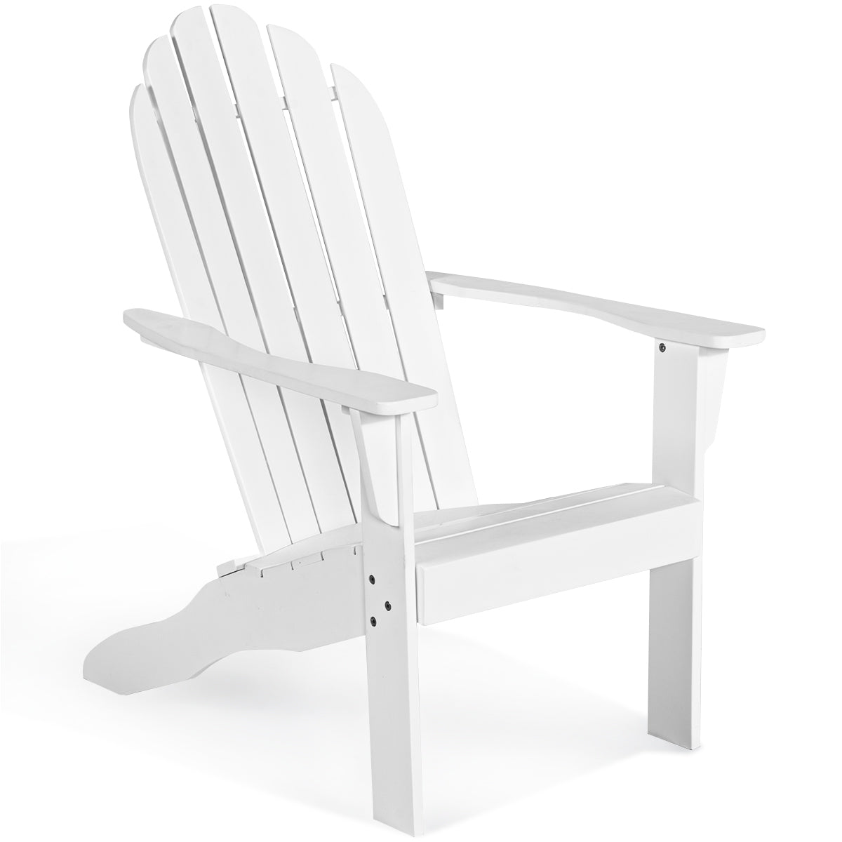 Acacia Wood Outdoor Adirondack Chair with Ergonomic Design-WhiteÂ