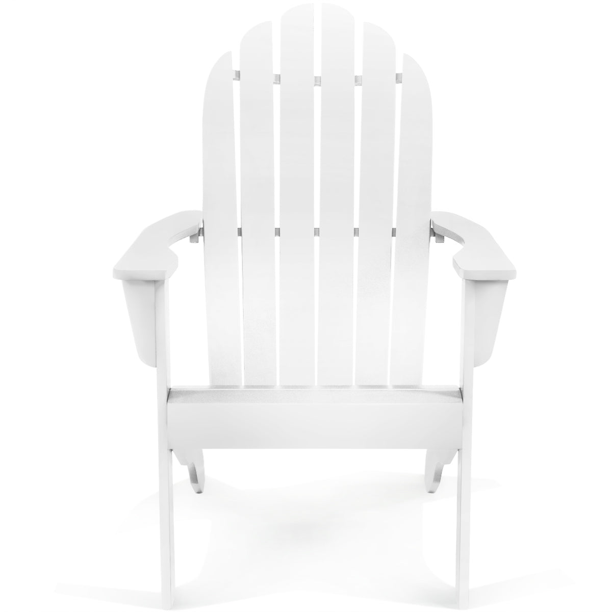 Acacia Wood Outdoor Adirondack Chair with Ergonomic Design-WhiteÂ