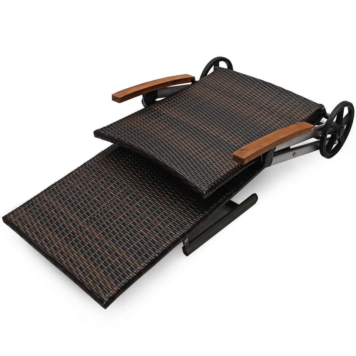 Outdoor Chaise Lounge Chair Rattan Lounger Recliner ChairÂ