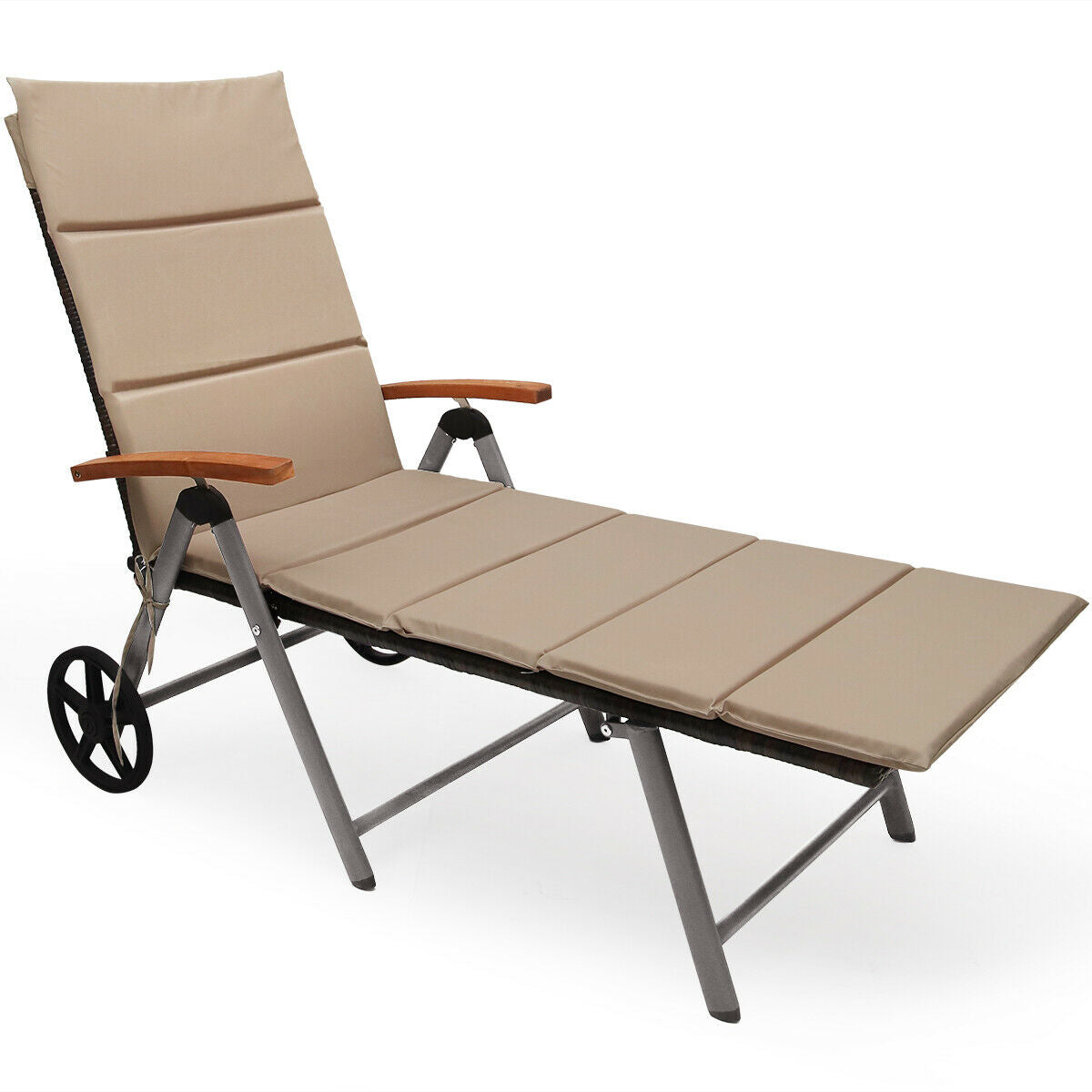 Outdoor Chaise Lounge Chair Rattan Lounger Recliner ChairÂ