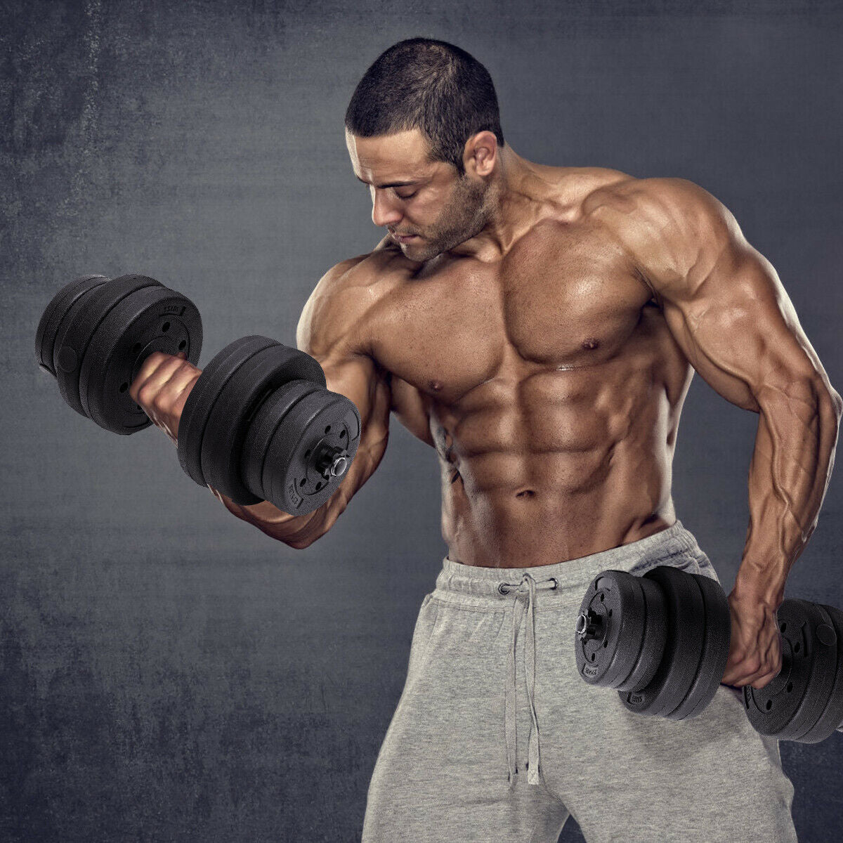 66 Lbs Fitness Dumbbell Weight Set with Adjustable Weight Plates and HandleÂ