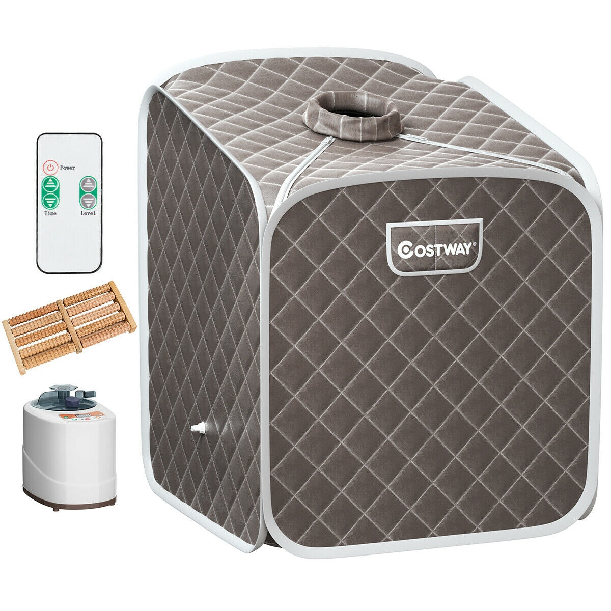 2L Portable Folding Steam Sauna Spa-GrayÂ