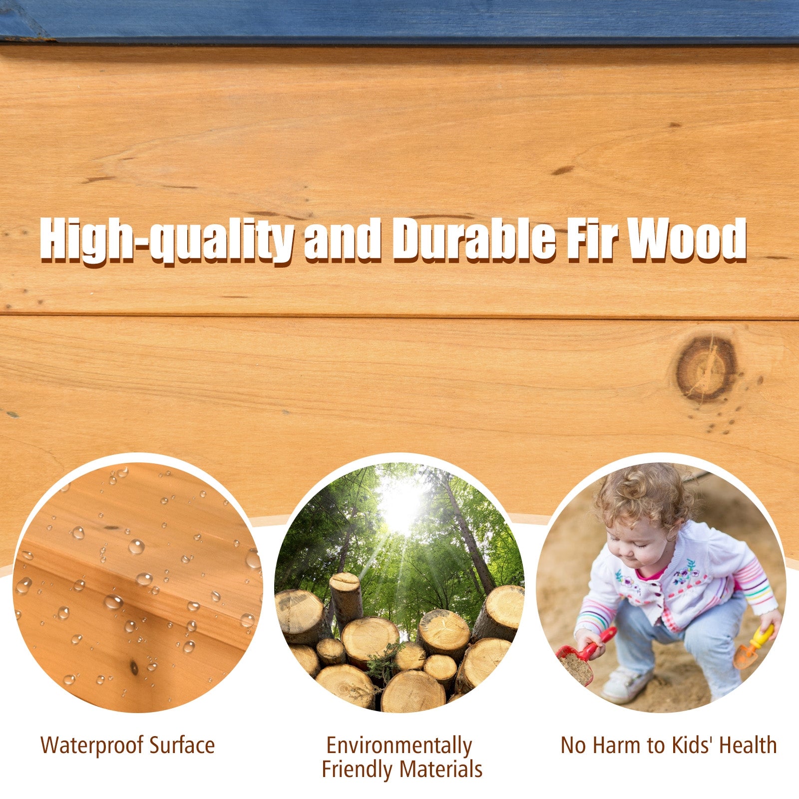 Wooden Pirate Boat Wood Sandbox for KidsÂ