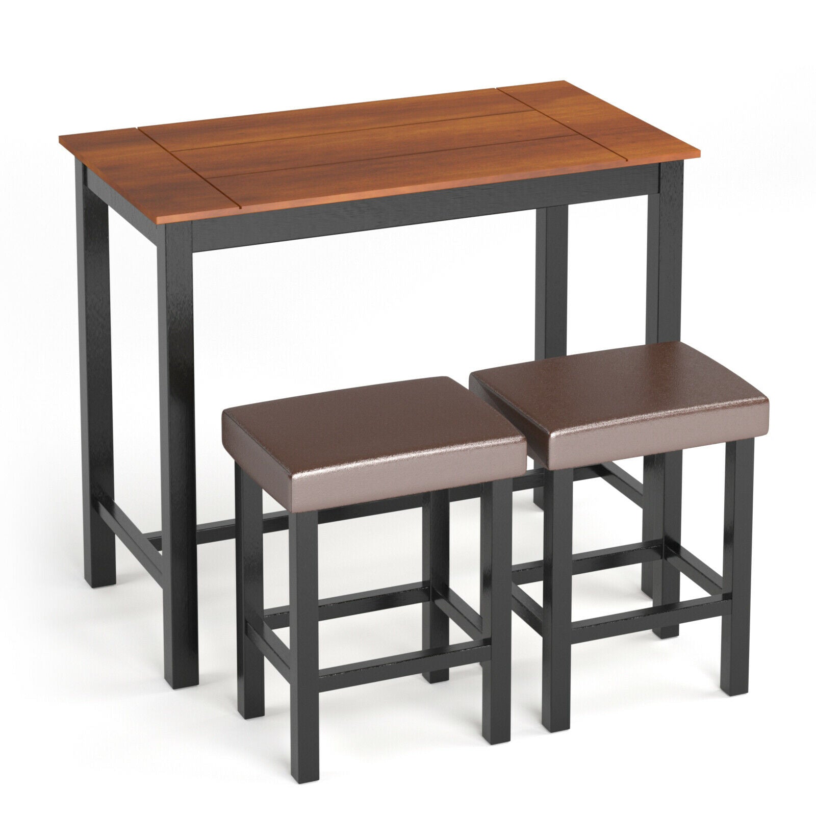 3 Piece Set Pub Dining Table with StoolsÂ