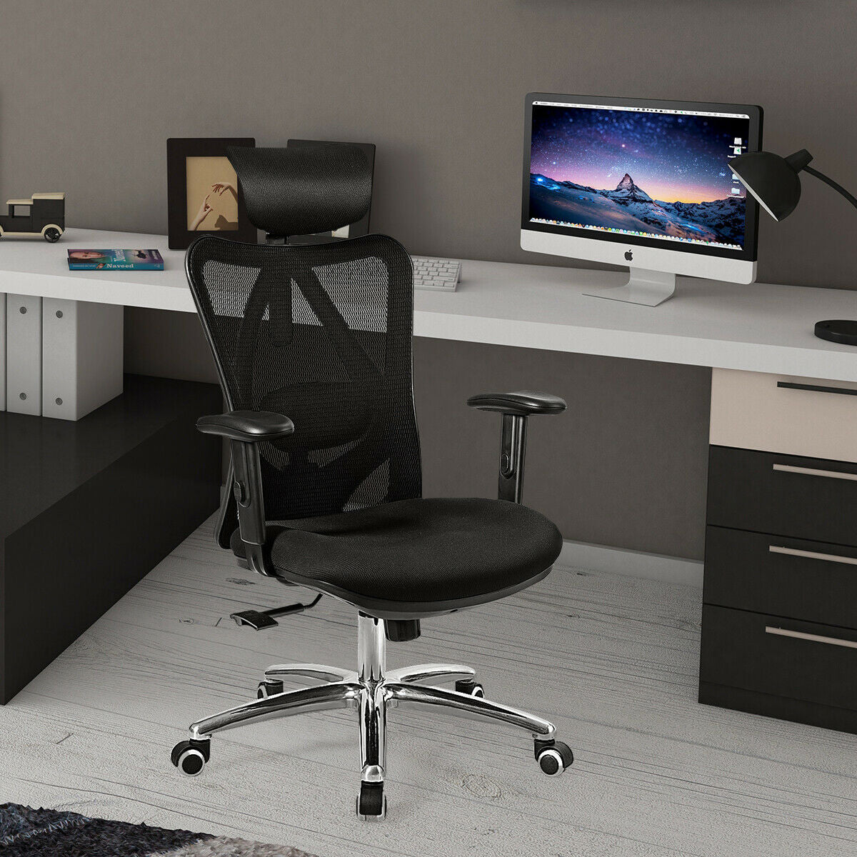 Adjustable Height Mesh Swivel High Back Office ChairÂ