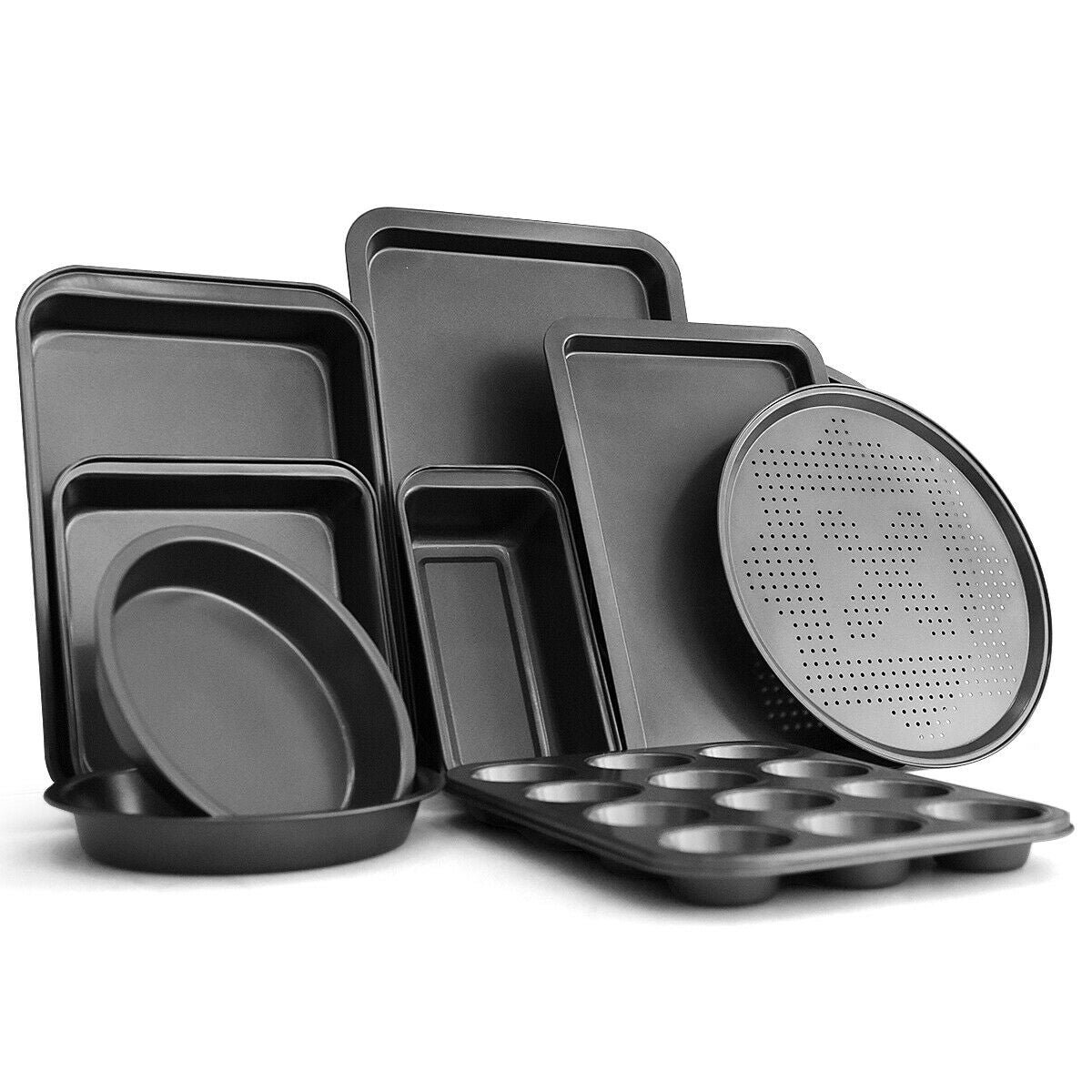 10 Pieces Nonstick Bakeware Set Baking Roasting Cake PansÂ