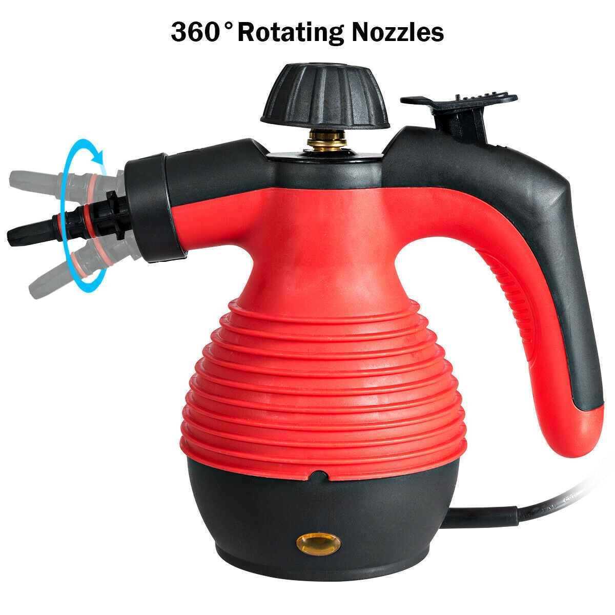 1050W Multi-Purpose Handheld Pressurized Steam Cleaner-RedÂ