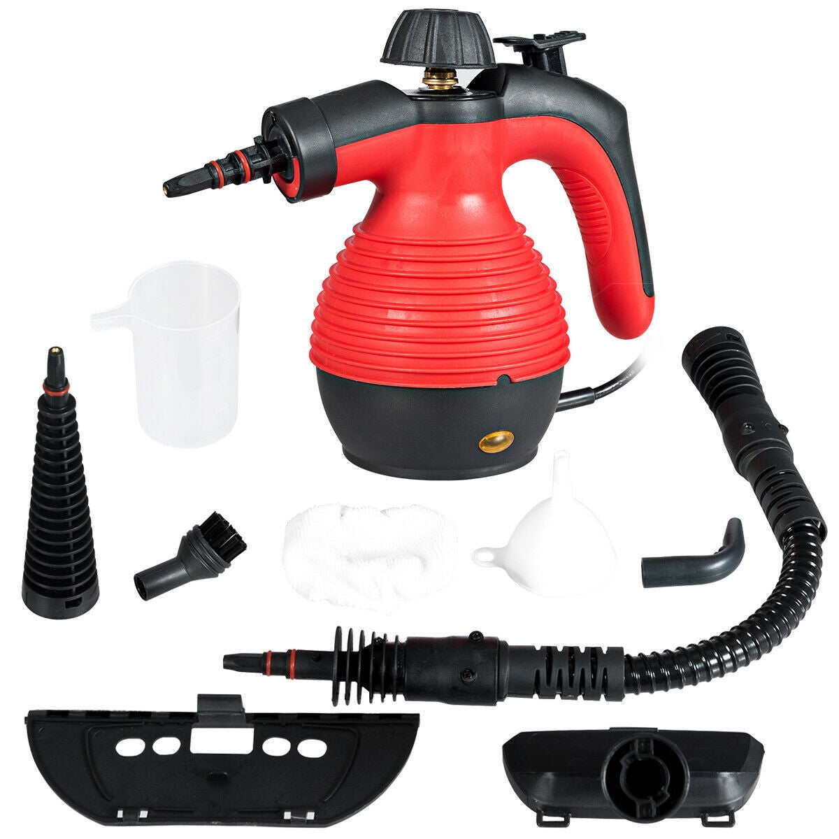1050W Multi-Purpose Handheld Pressurized Steam Cleaner-RedÂ