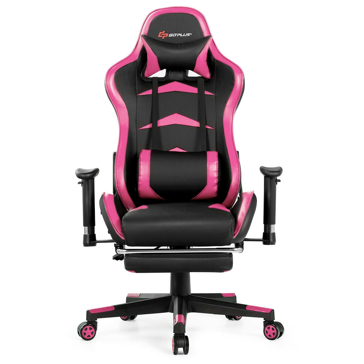 Massage Gaming Chair with Footrest-PinkÂ