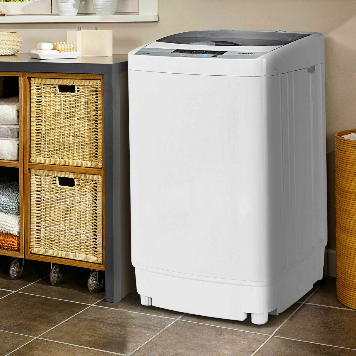 9.92 lbs Full-automatic Washing Machine with 10 Wash ProgramsÂ
