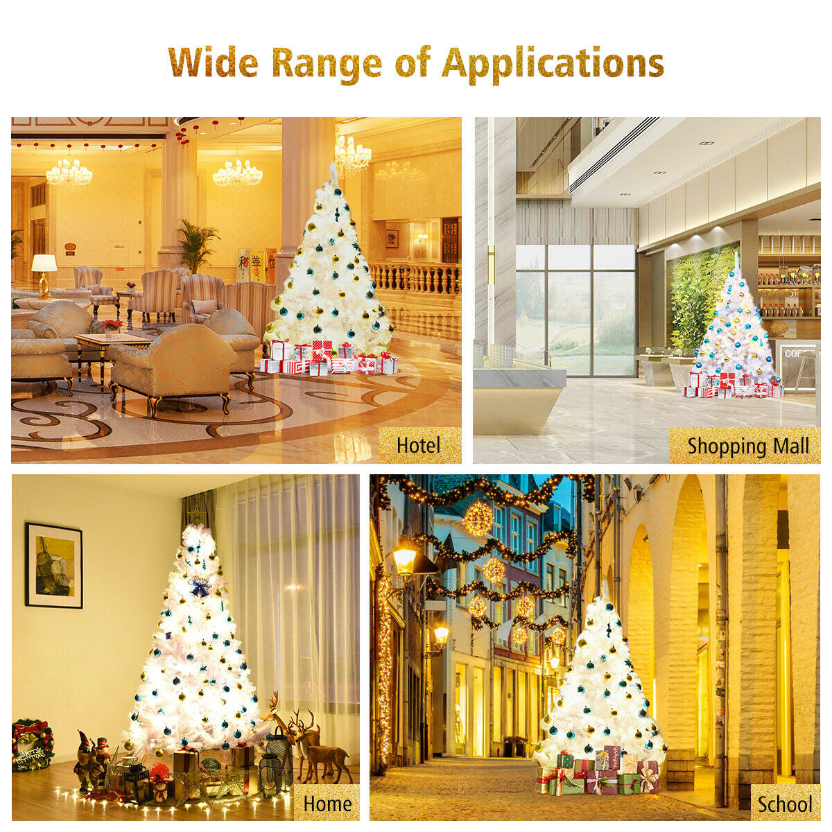 6 Feet / 7.5 Feet / 9 Feet Hinged Artificial Christmas Tree with Metal Stand-7.5 FeetÂ