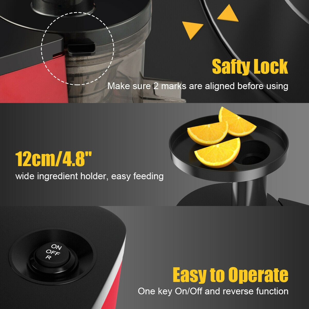 Slow Fruit Vegetable Masticating Juicer Cold Press ExtractorÂ