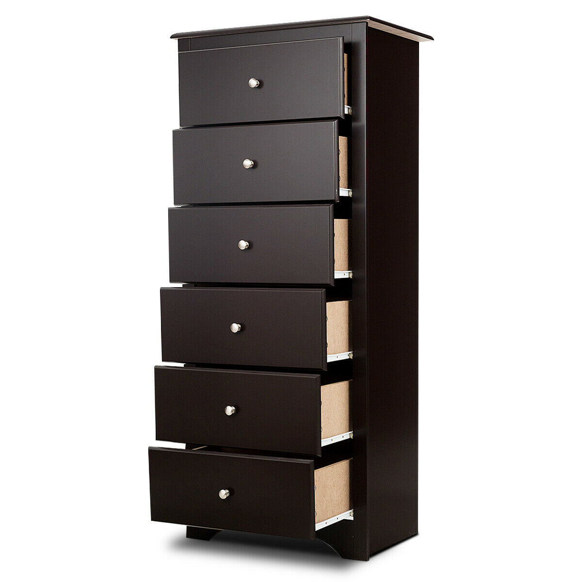 6 Drawers Chest Dresser Clothes Storage Bedroom Furniture Cabinet-BrownÂ