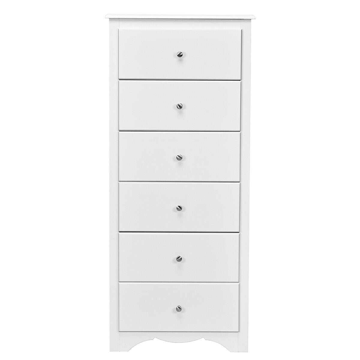 6 Drawers Chest Dresser Clothes Storage Bedroom Furniture Cabinet-WhiteÂ