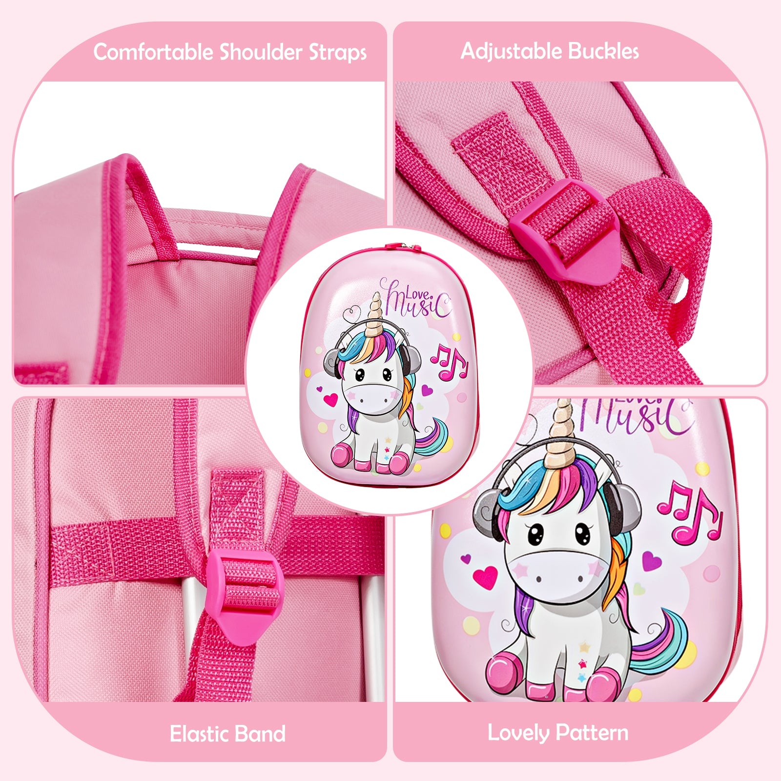 2 Pieces Kids Luggage Set 12 Inch Backpack and 16 Inch Kid Carry on Suitcase with WheelsÂ