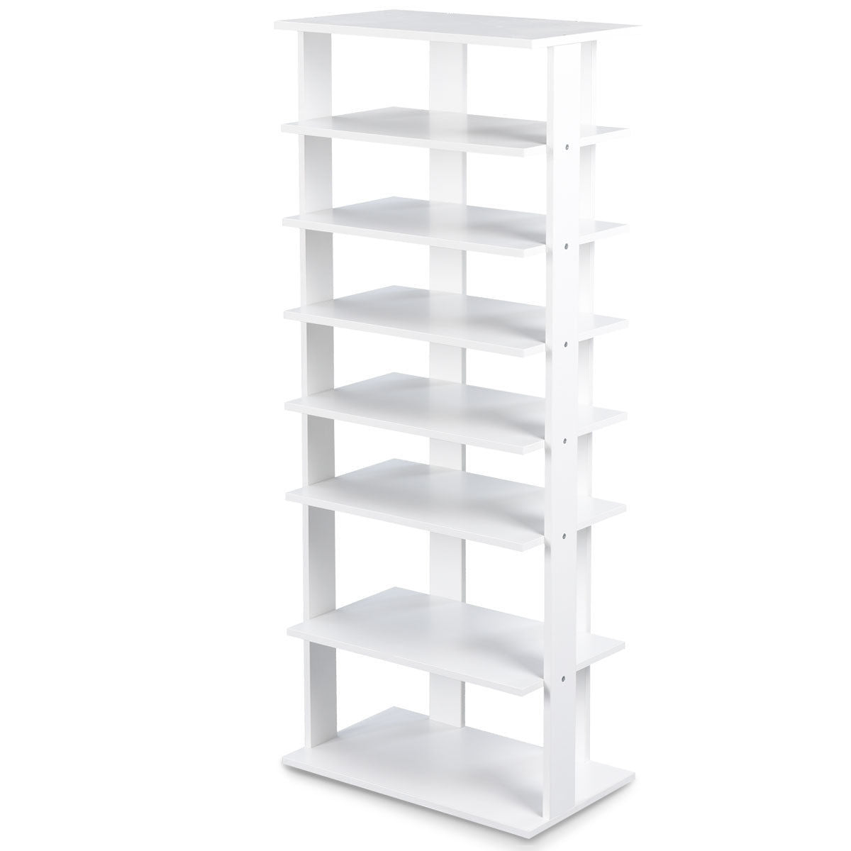 7-Tier Dual 14 Pair Shoe Rack Free Standing Concise Shelves StorageÂ