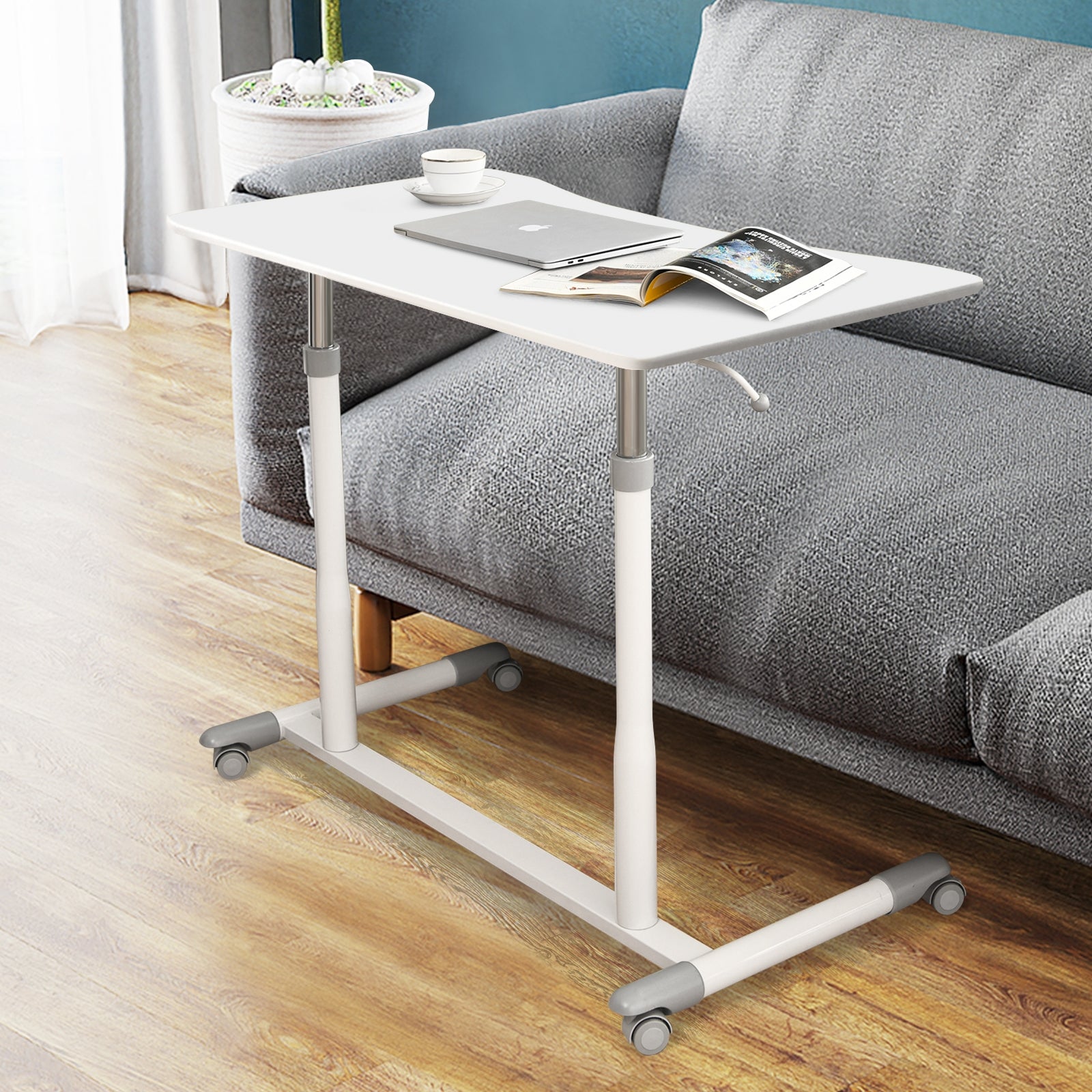 Height Adjustable Computer Desk Sit to Stand Rolling TableÂ