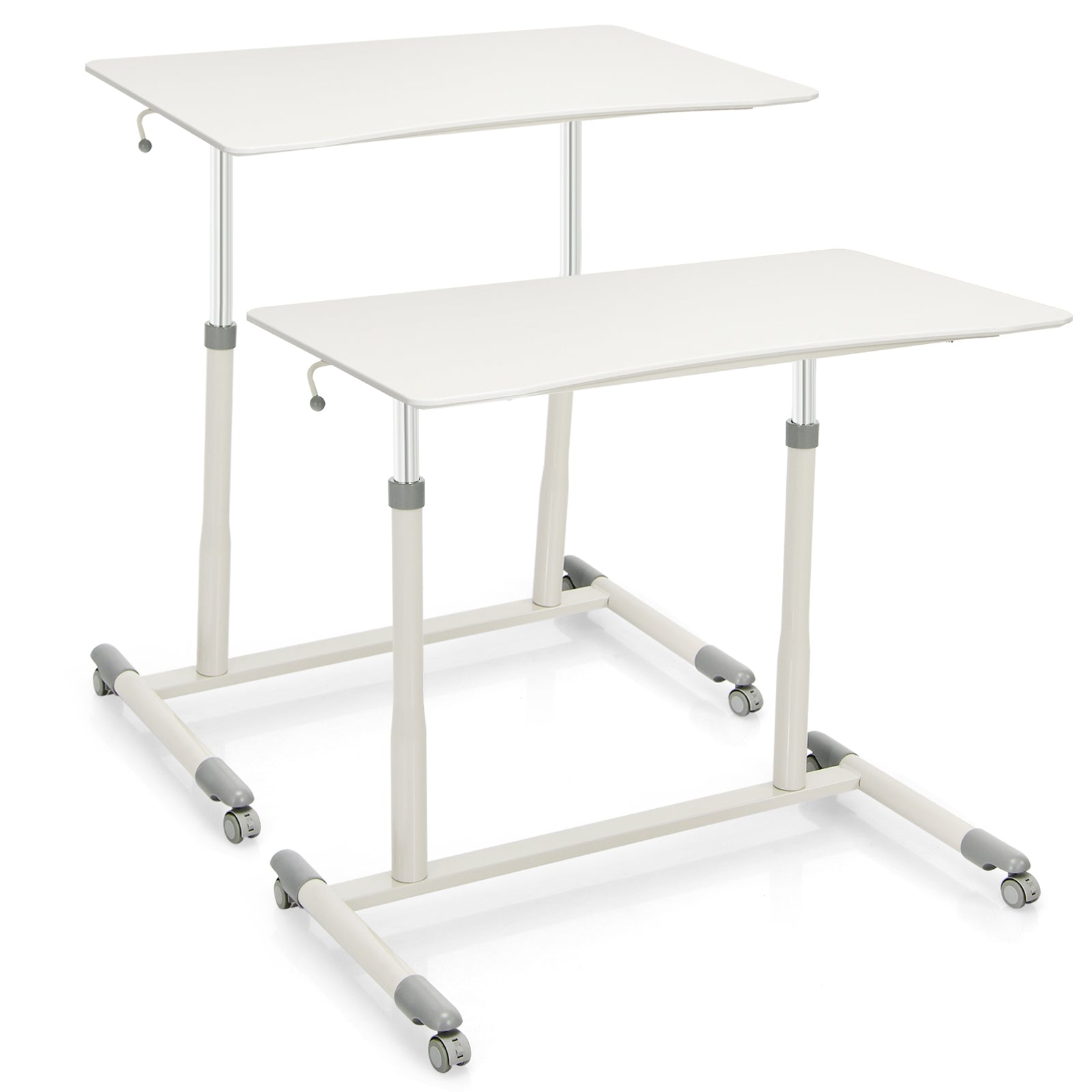 Height Adjustable Computer Desk Sit to Stand Rolling TableÂ