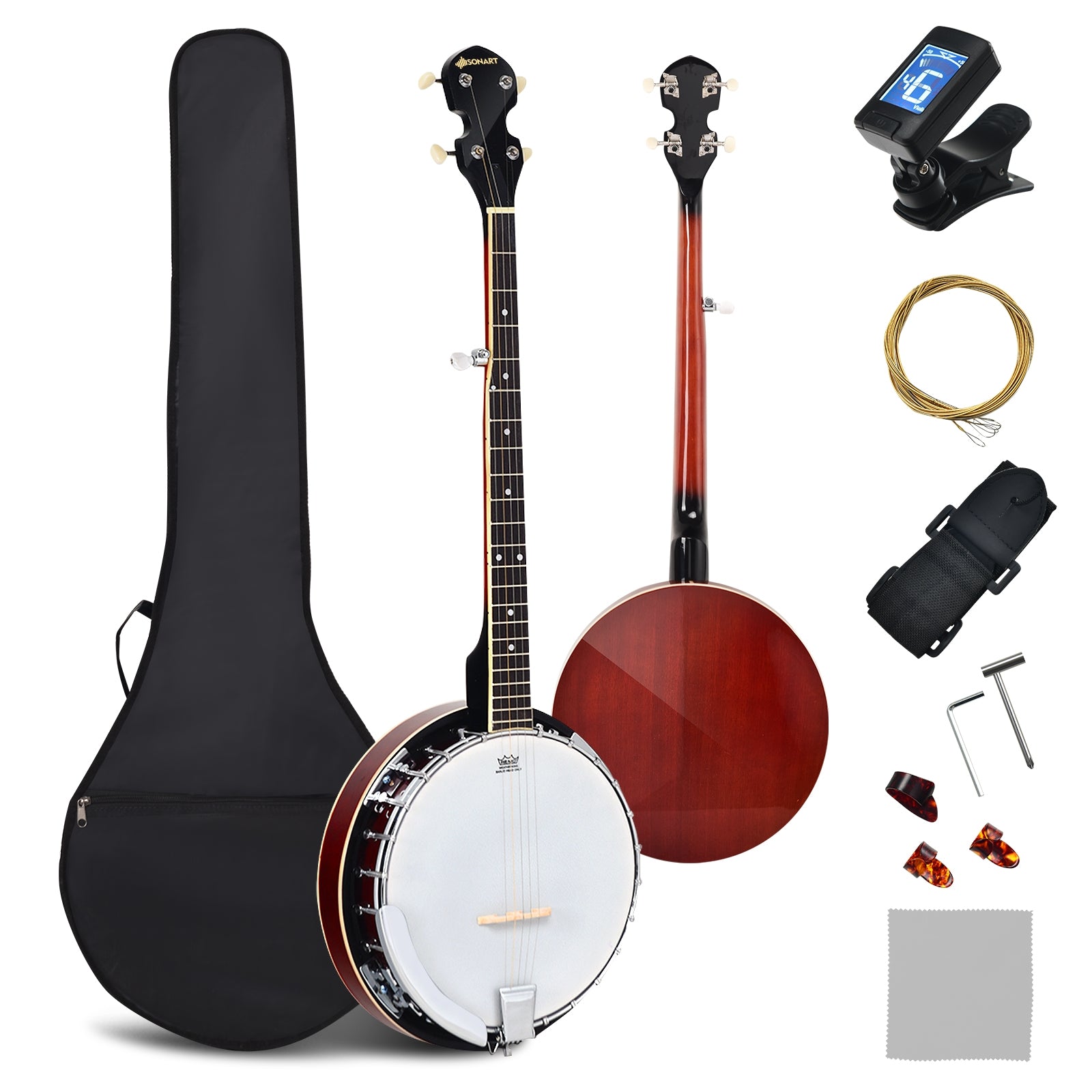 5-String Geared Tunable Banjo with caseÂ