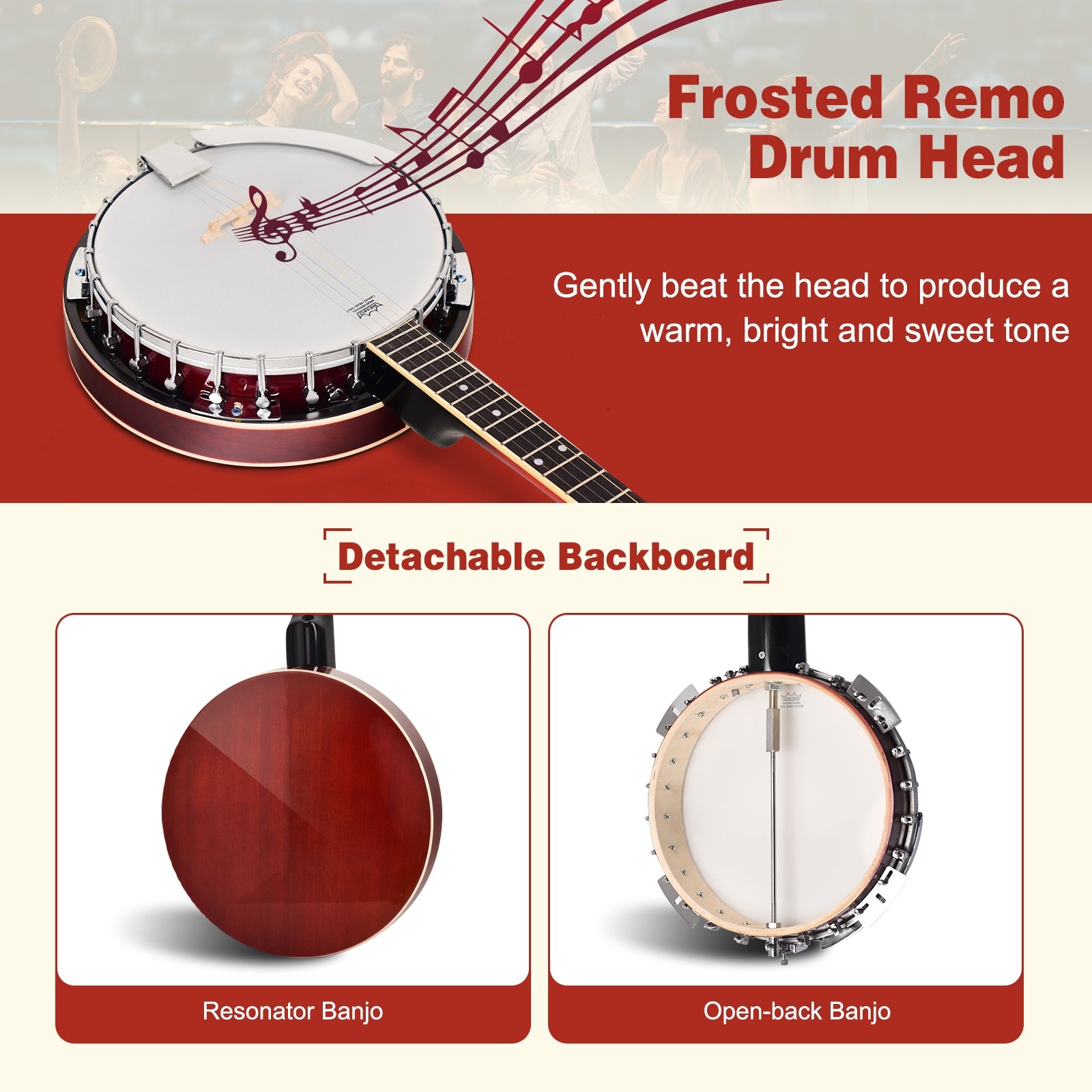 5-String Geared Tunable Banjo with caseÂ