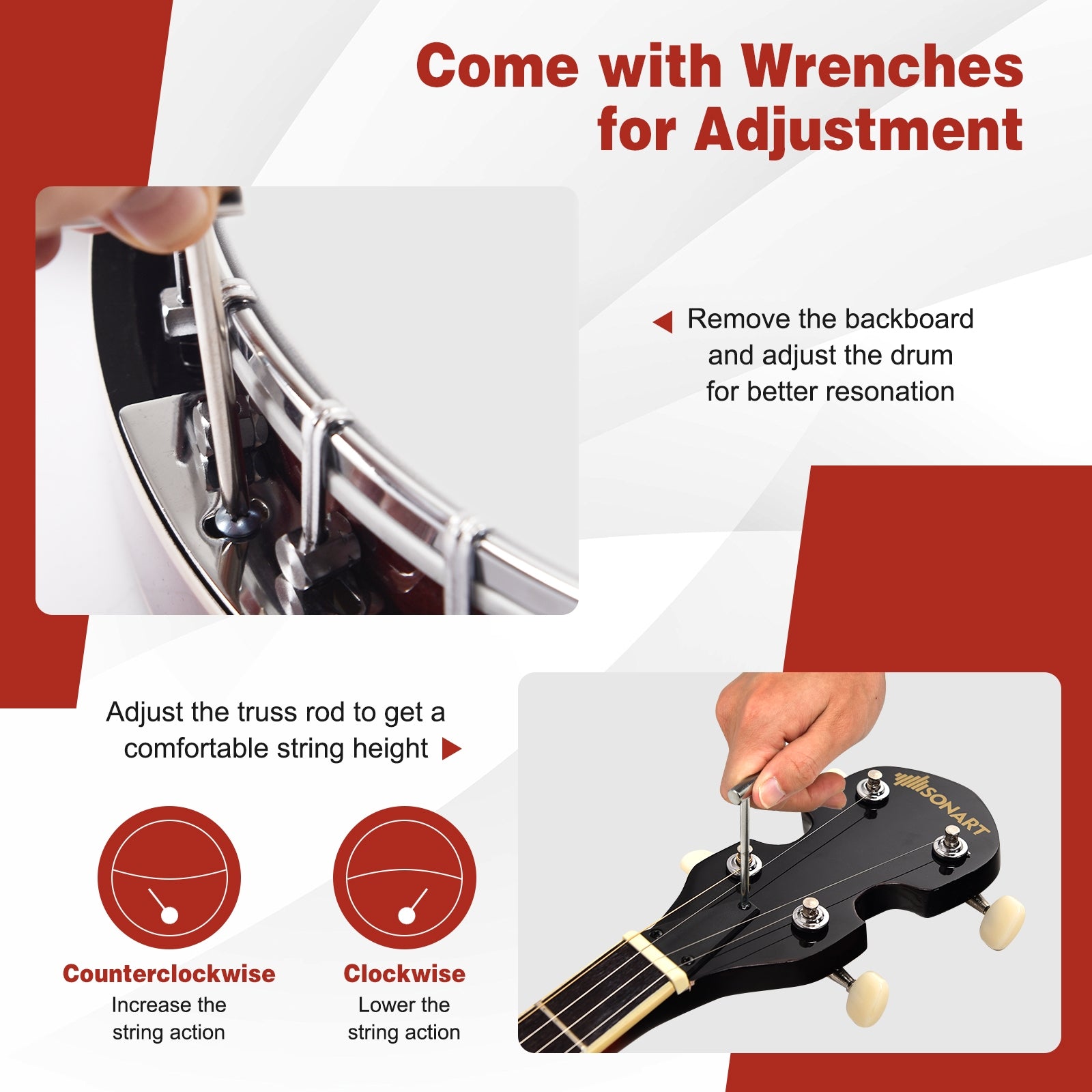 5-String Geared Tunable Banjo with caseÂ