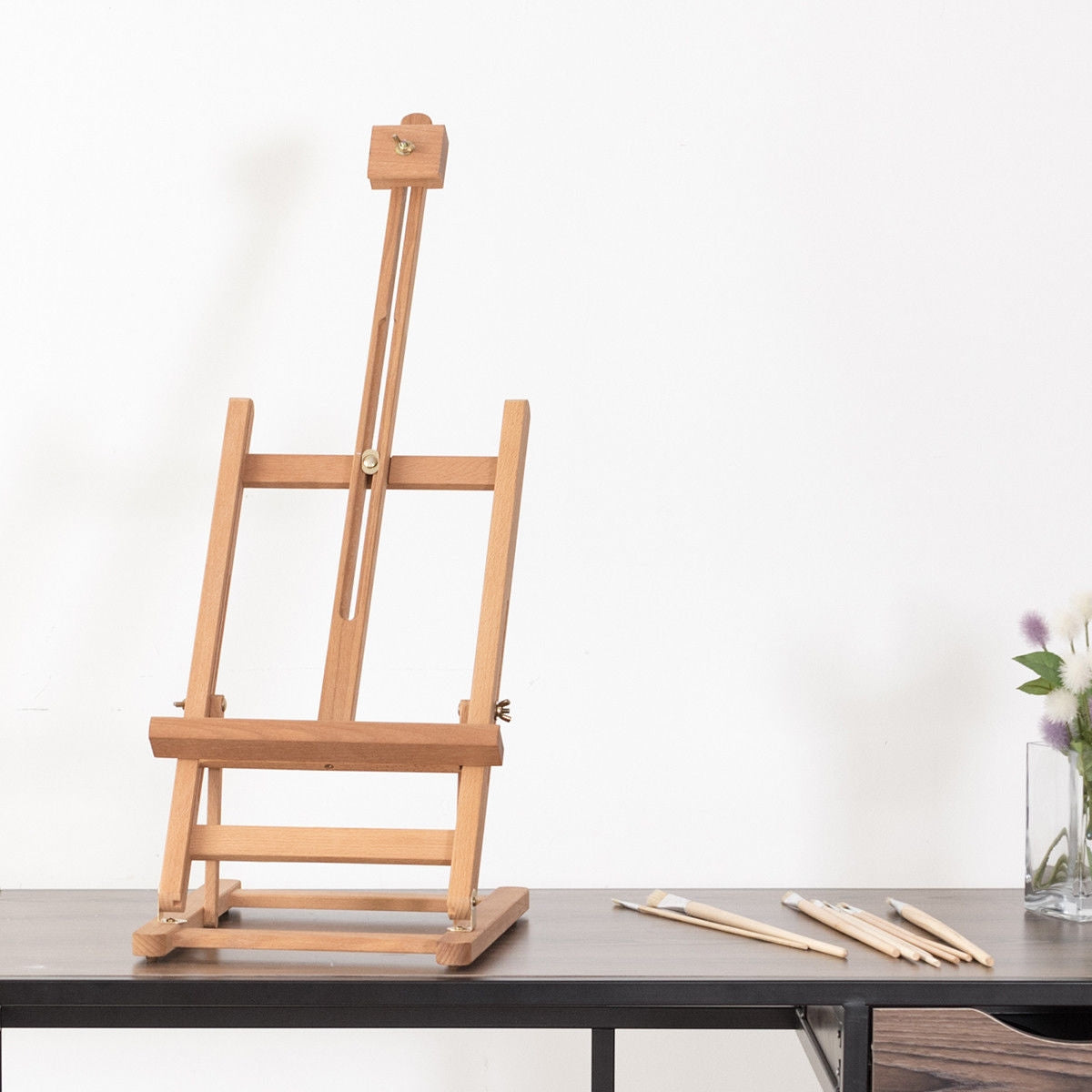 Adjustable Portable Wood Tabletop Easel H-Frame for Artist Painting DisplayÂ
