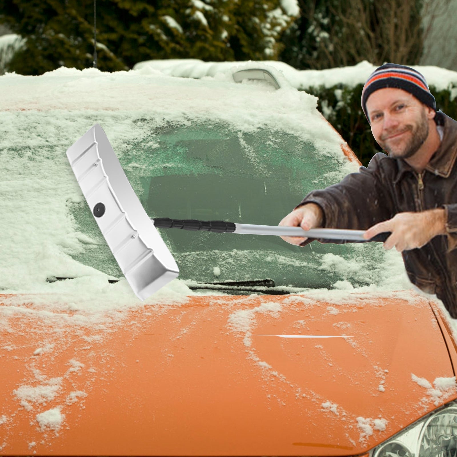 21 Feet Aluminum Large Poly Blade Telescoping Snow Roof RakeÂ