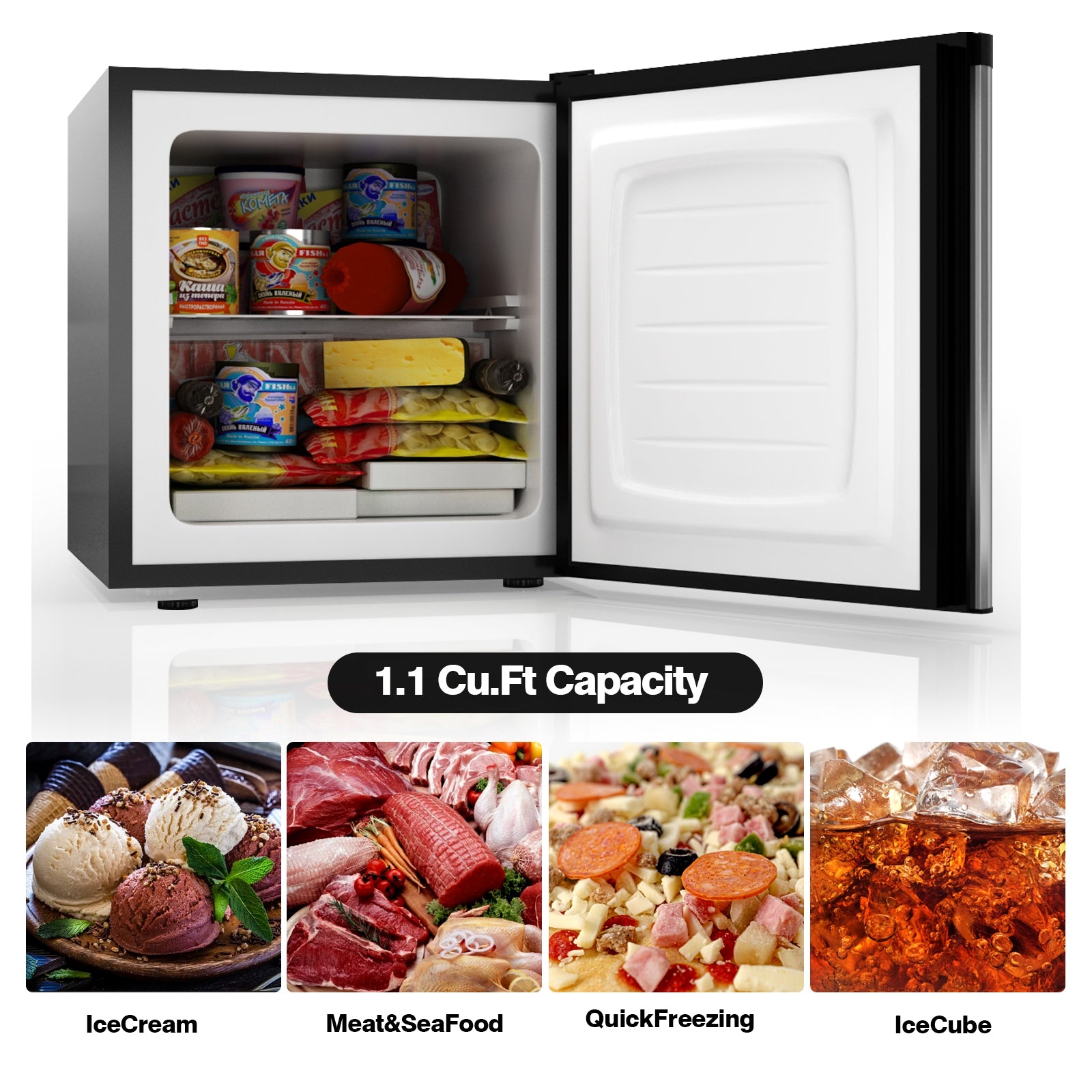 1.1 cu.ft. Compact Single Door Mini Upright FreezerÂ