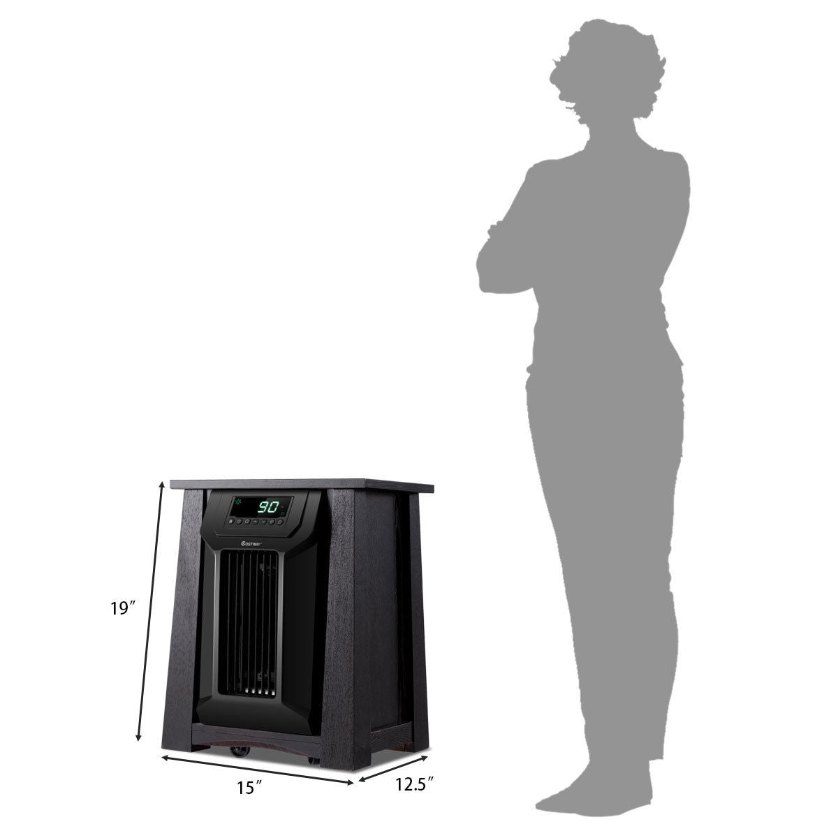 1500W 12H Timer Caster Portable Electric Space HeaterÂ