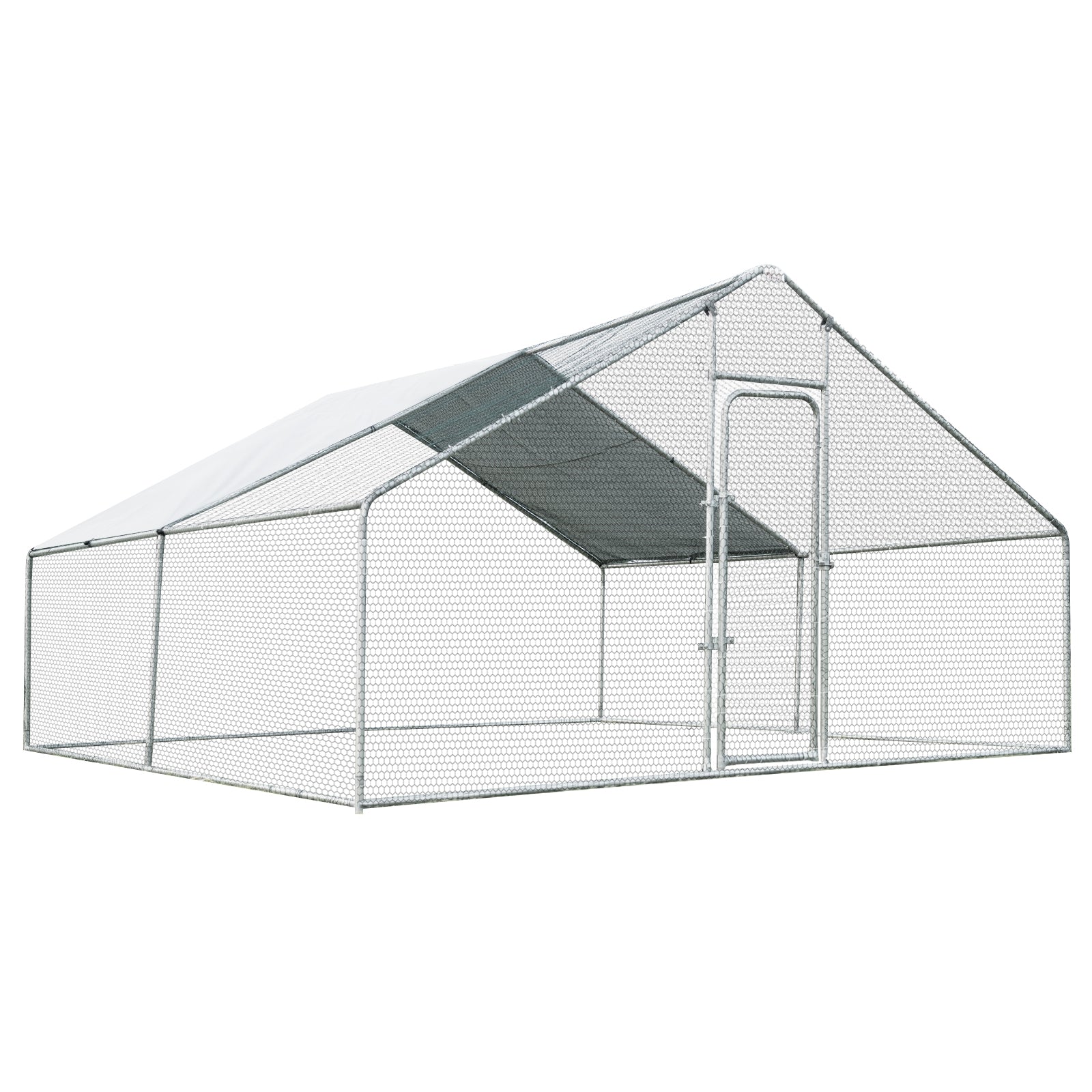 13 x 13 Feet Walk-in Chicken Coop with Waterproof Cover for Outdoor Backyard FarmÂ