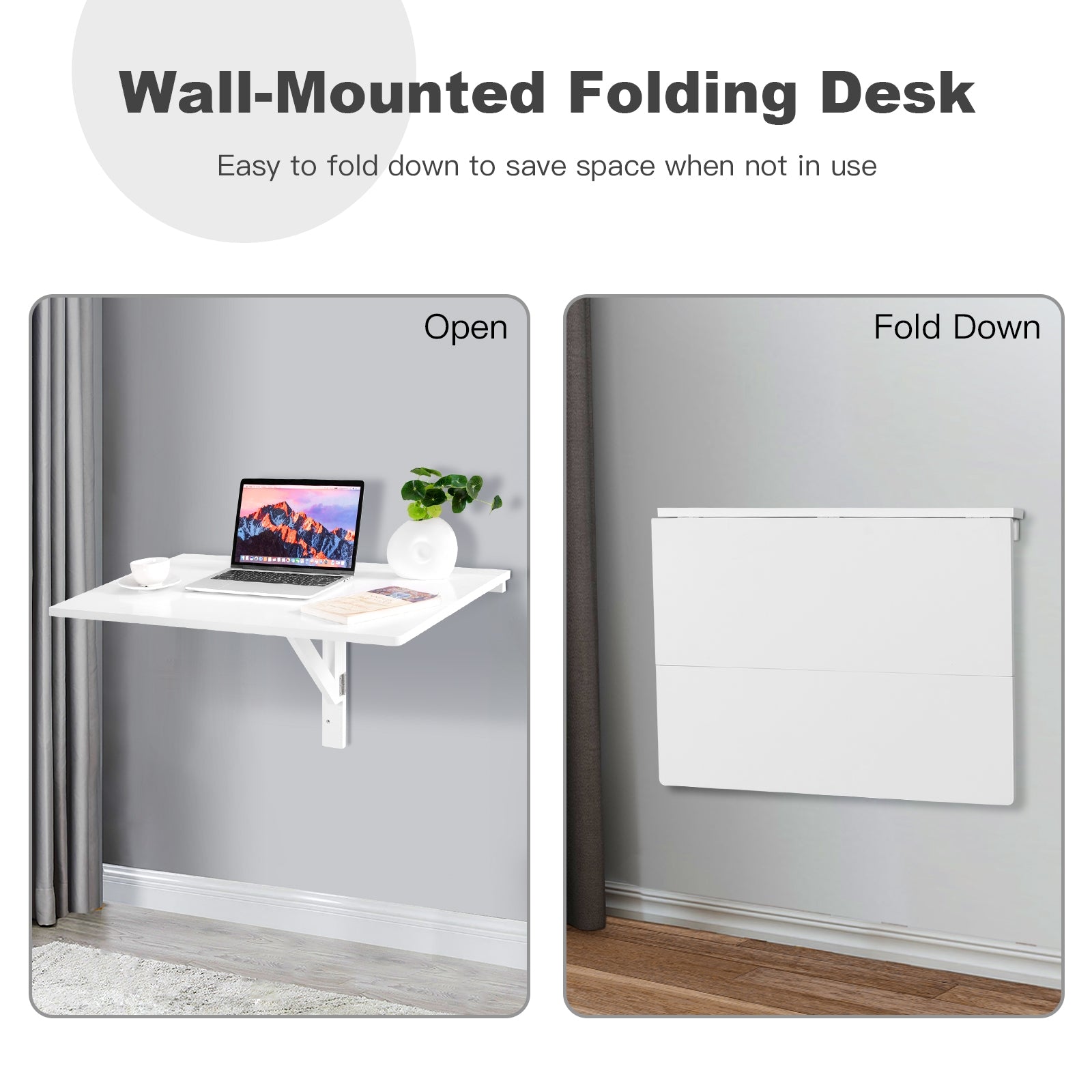 Wall-Mounted Drop-Leaf Table Folding Kitchen Dining Table DeskÂ