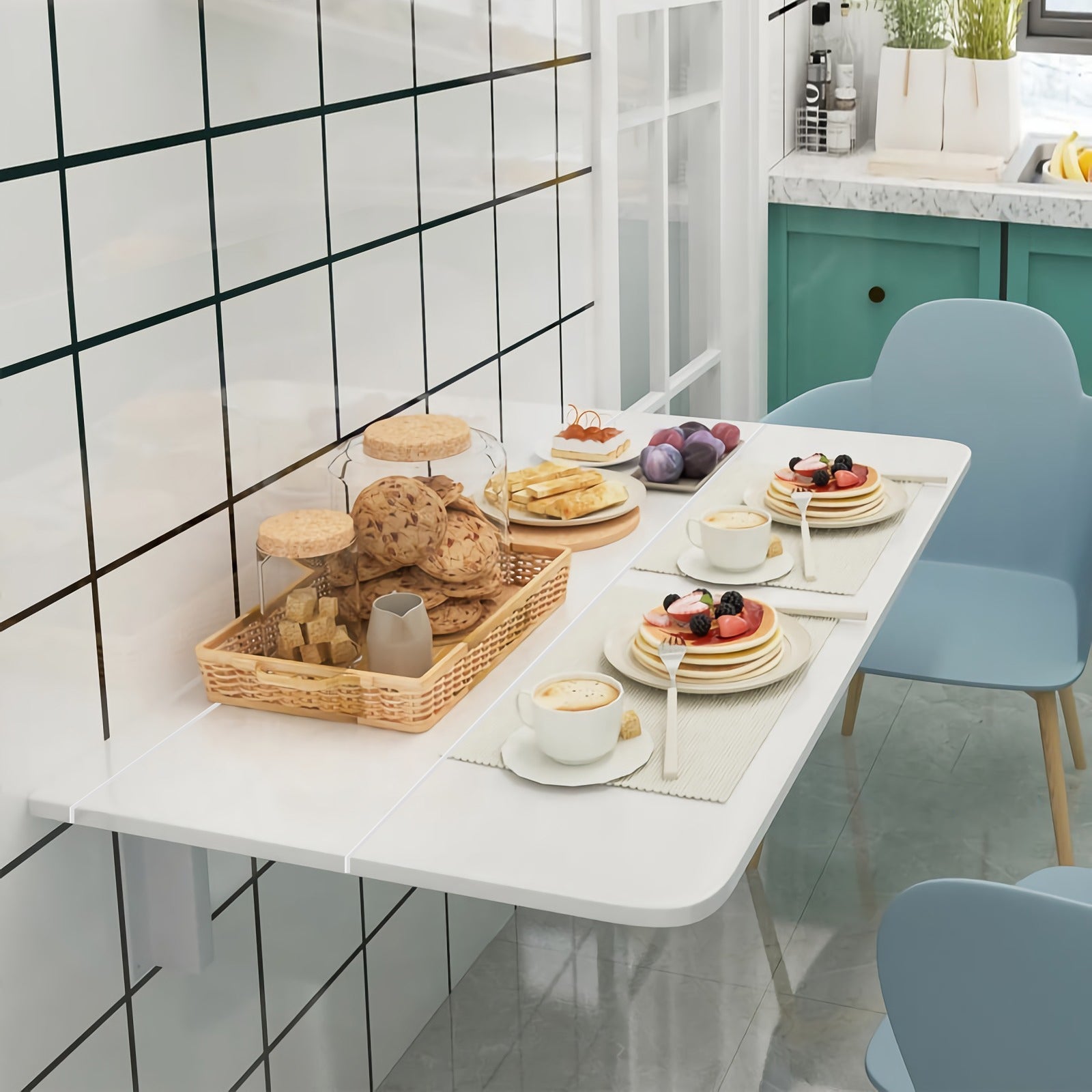 Wall-Mounted Drop-Leaf Table Folding Kitchen Dining Table DeskÂ