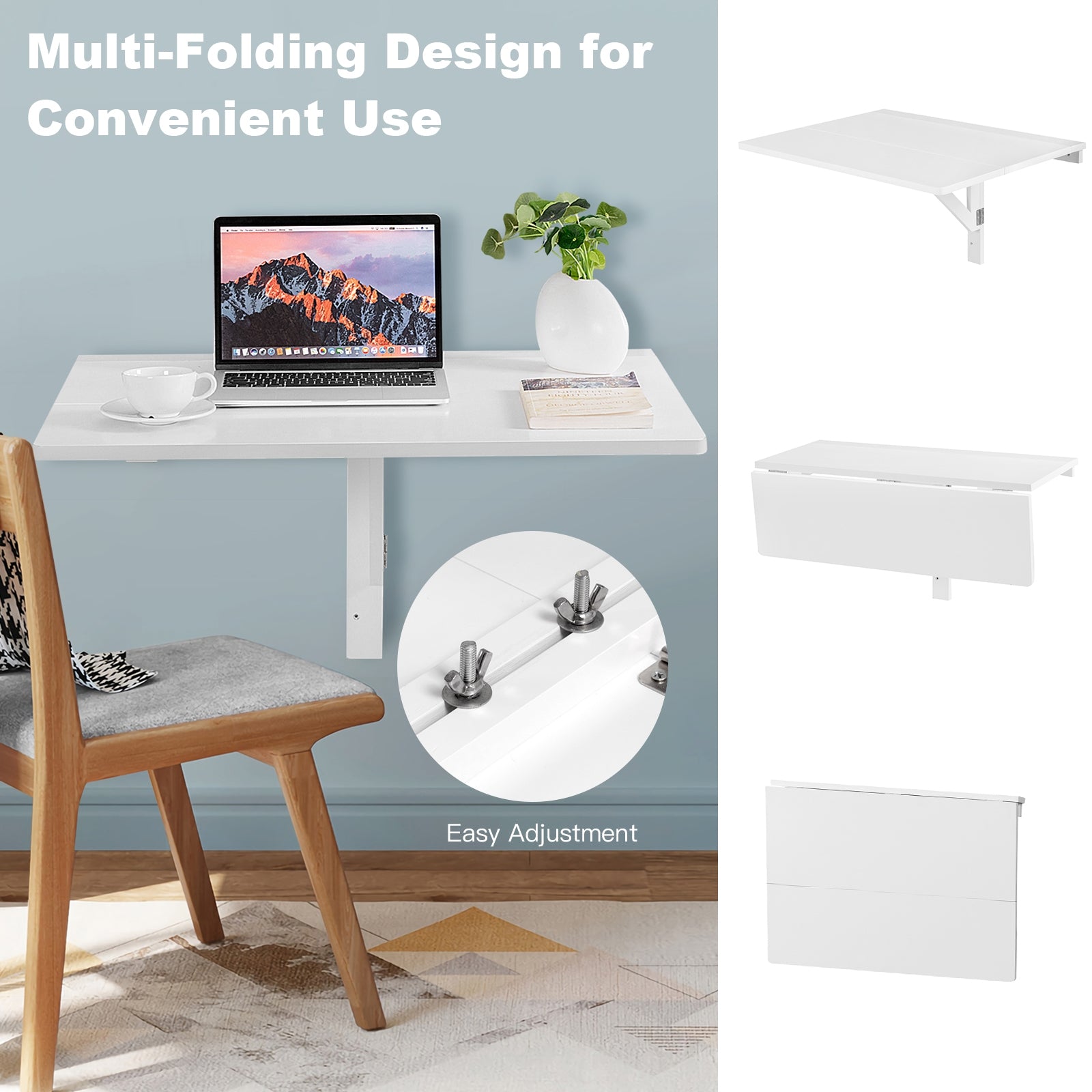 Wall-Mounted Drop-Leaf Table Folding Kitchen Dining Table DeskÂ