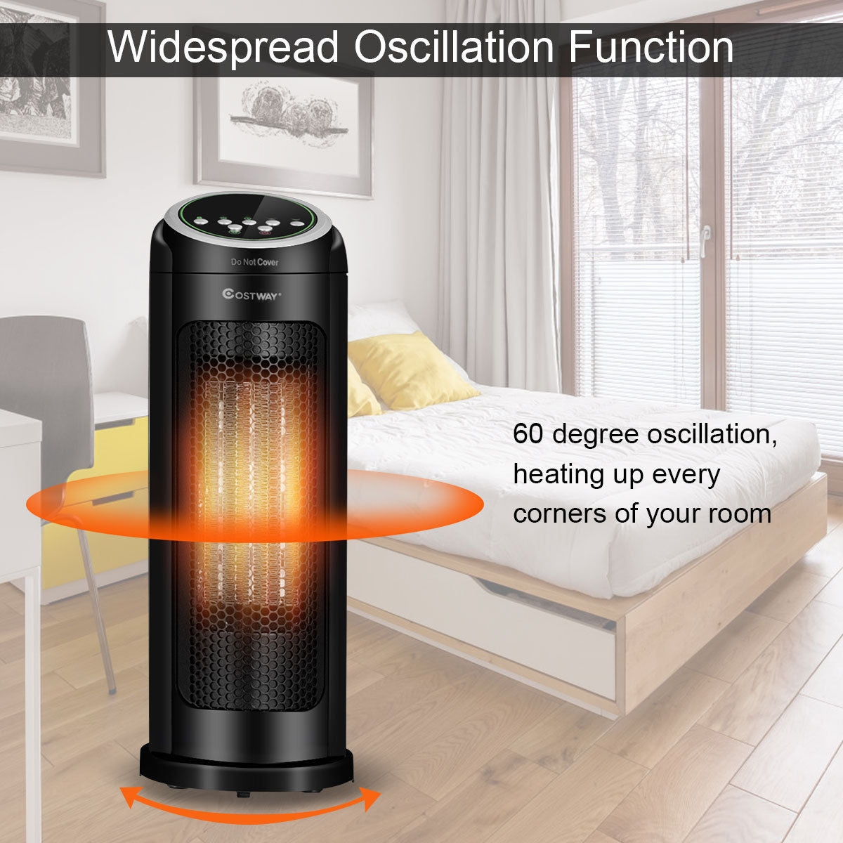1500 W LED Portable Oscillating PTC Ceramic Space HeaterÂ