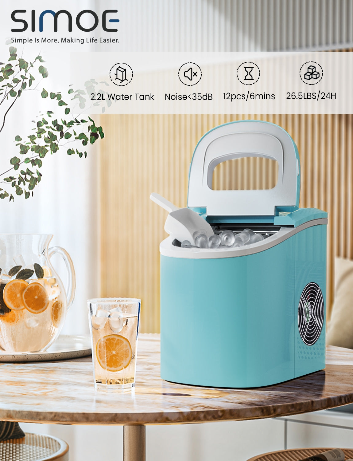 Mini Portable Compact Electric Ice Maker Machine-GreenÂ