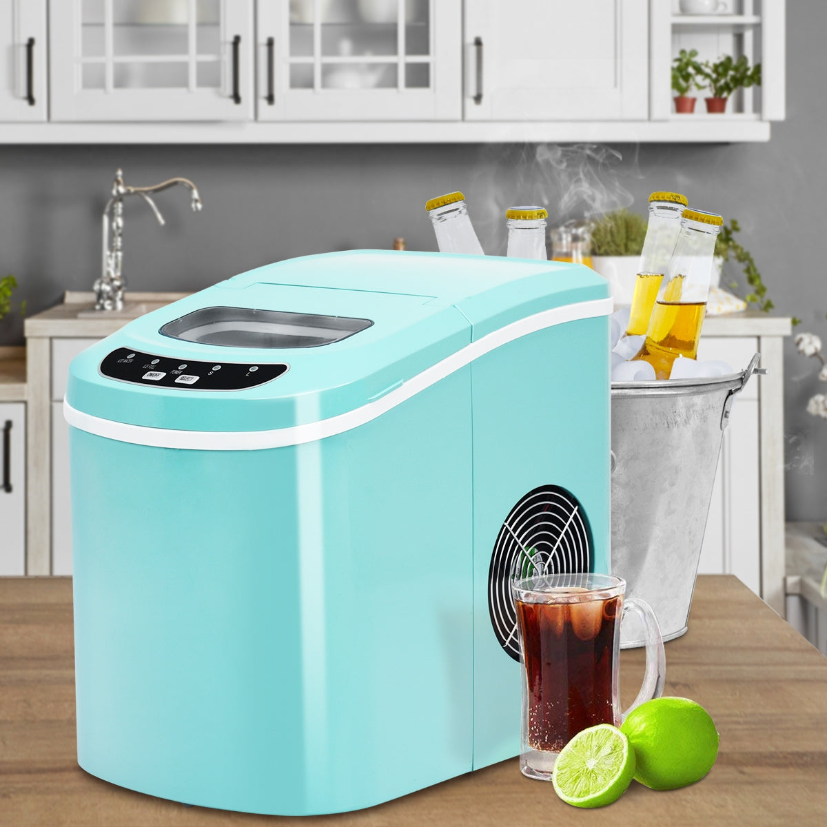 Mini Portable Compact Electric Ice Maker Machine-GreenÂ