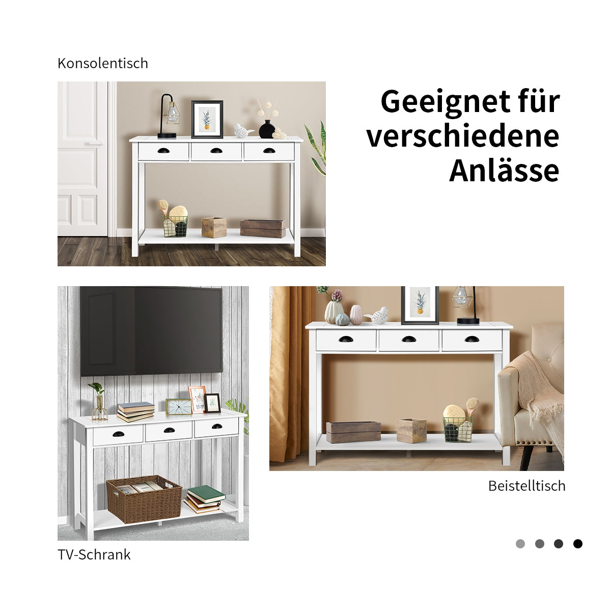 47 inch Entryway Hall Table Side Desk Accent Table with Drawers ShelfÂ