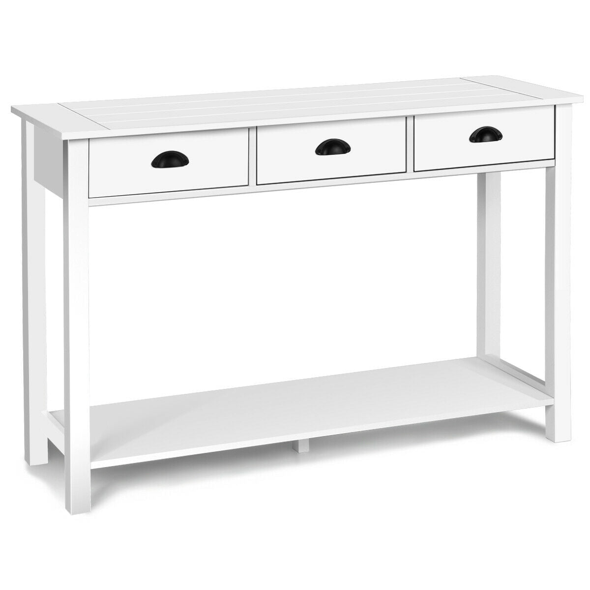 47 inch Entryway Hall Table Side Desk Accent Table with Drawers ShelfÂ