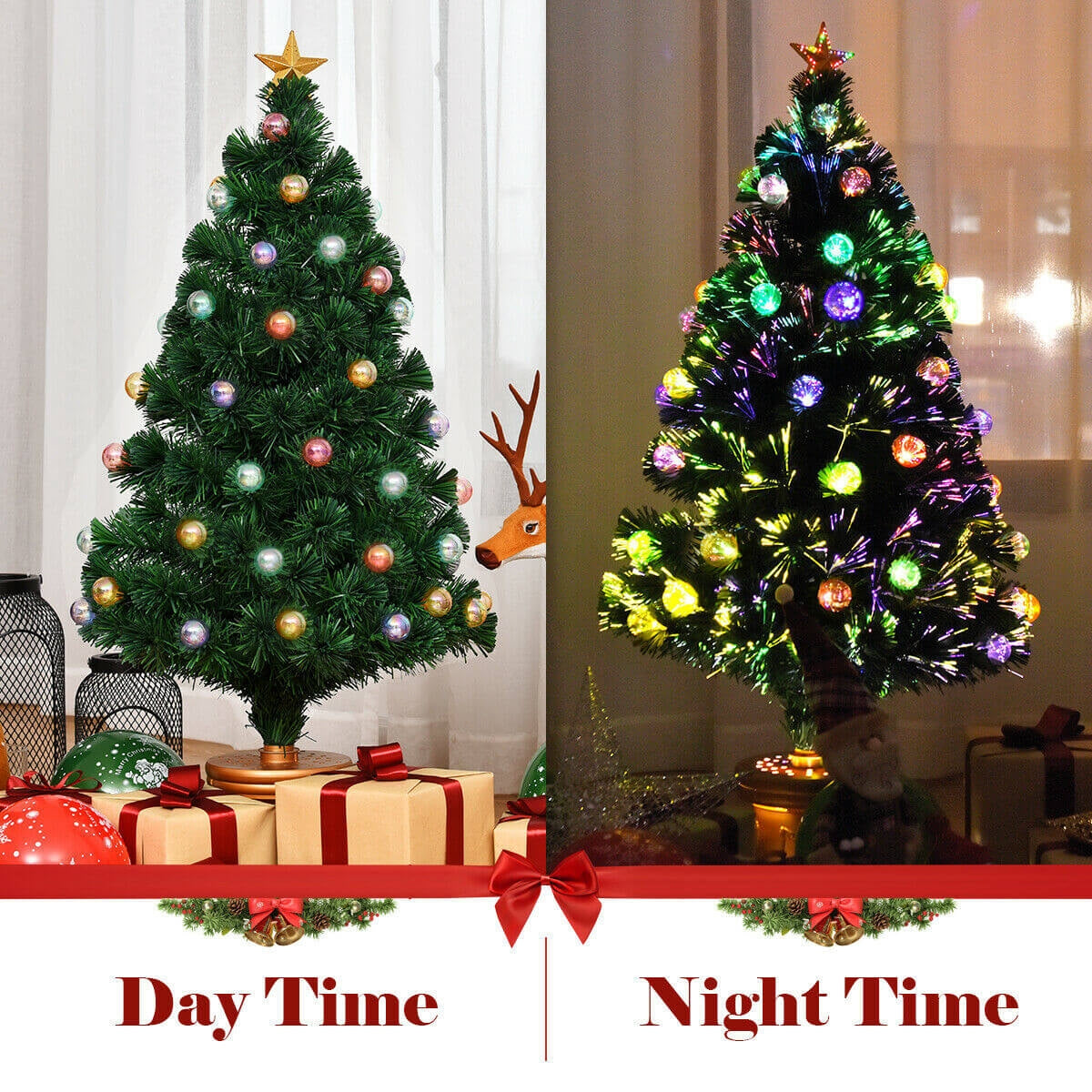 Pre-Lit Fiber Optical Firework Christmas Tree -4'Â