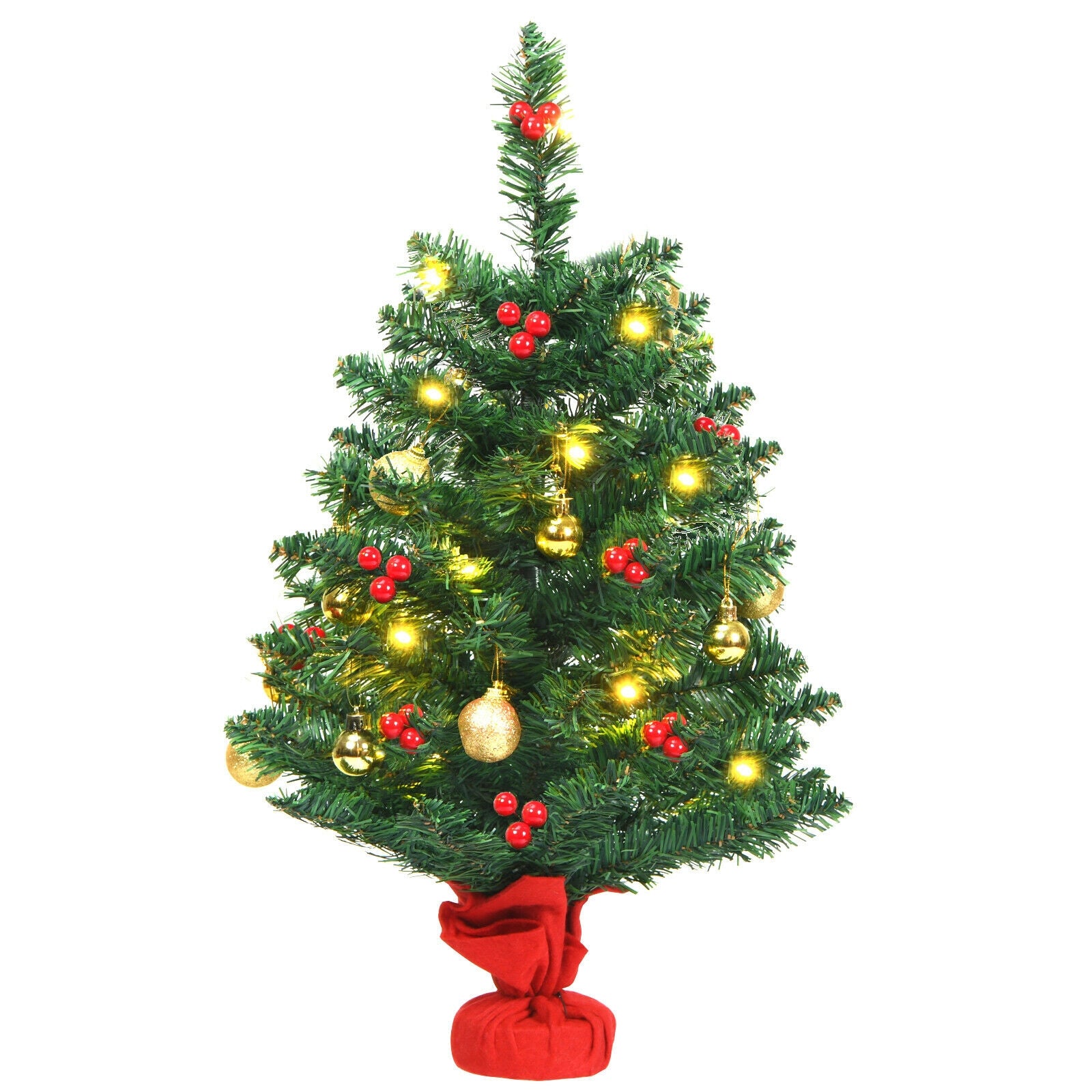 2 Feet Artificial Battery Operated Christmas Tree with LED LightsÂ